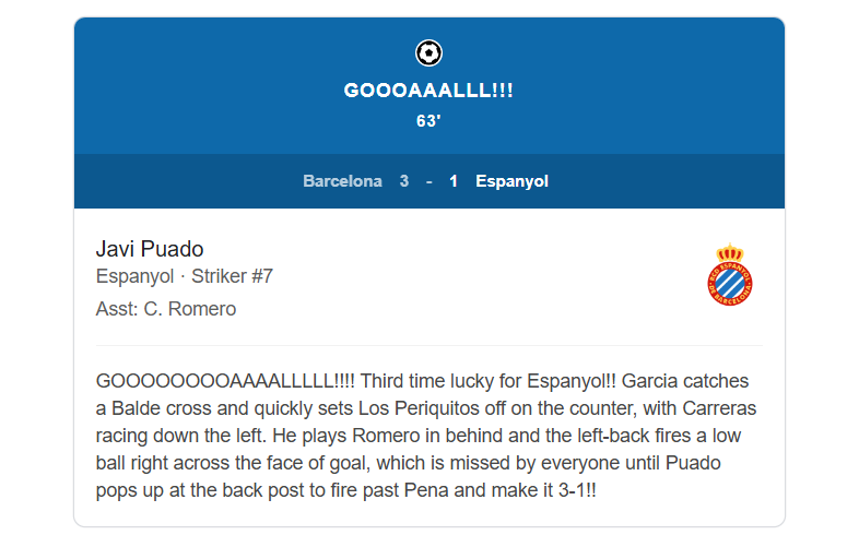 Javi Puado gooaall 63 minute